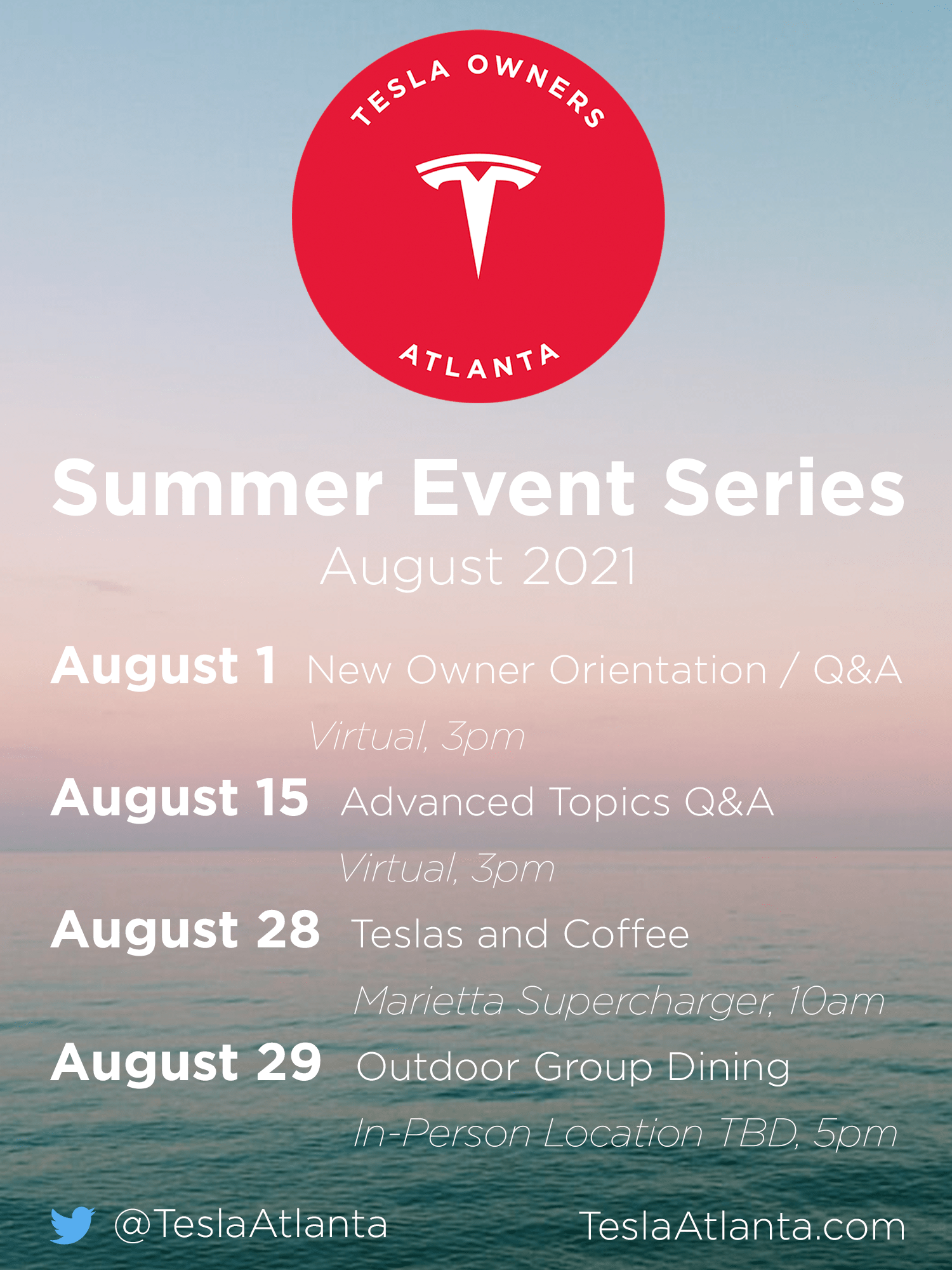 August Event Schedule