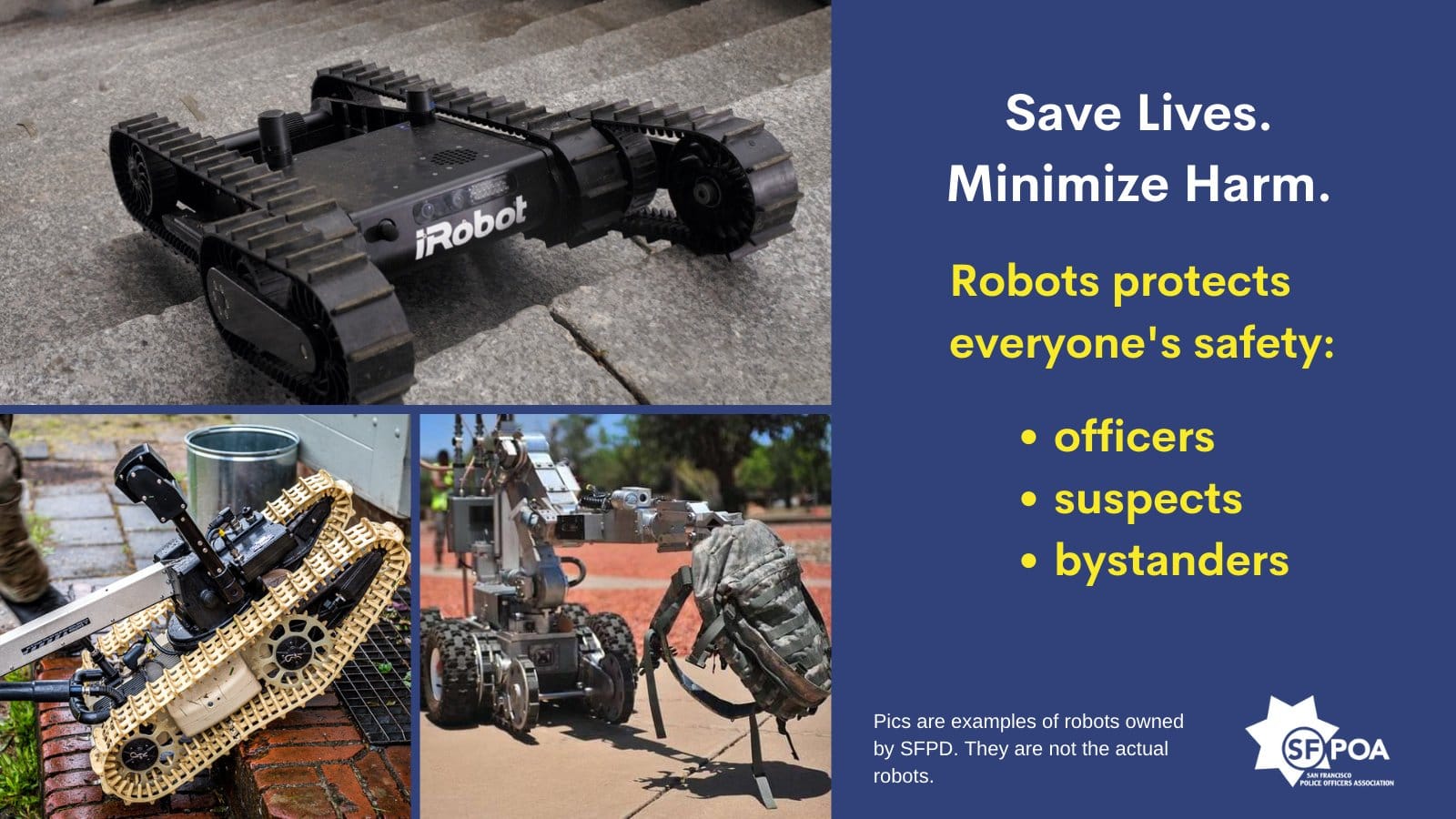 Examples of police robots.