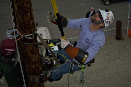 Competitor in the PG&E/IBEW 1245 West Coast Lineman’s Rodeo.