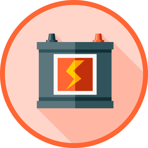 Graphic of a car battery.