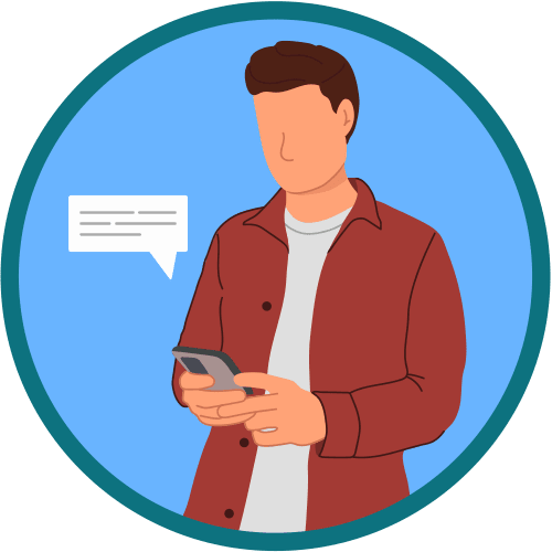 Graphic of a person checking there phone.