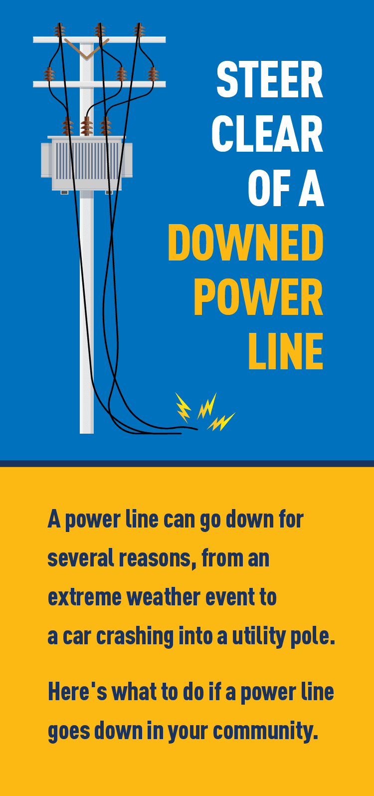 Graphic of a downed power line.