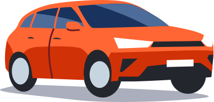 Graphic image of a red car.