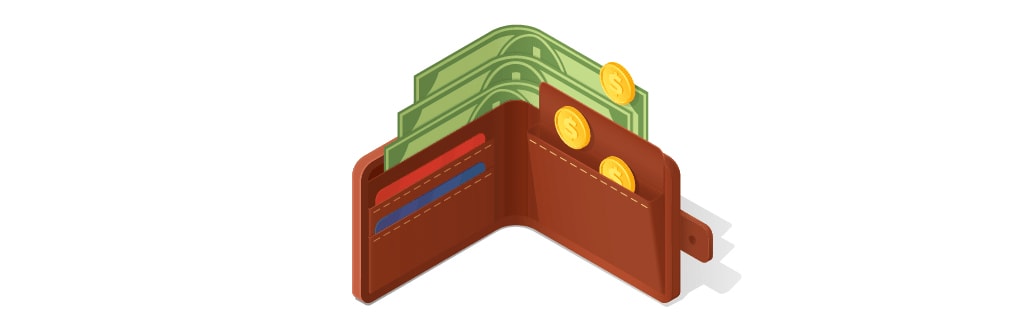 Wallet with cash