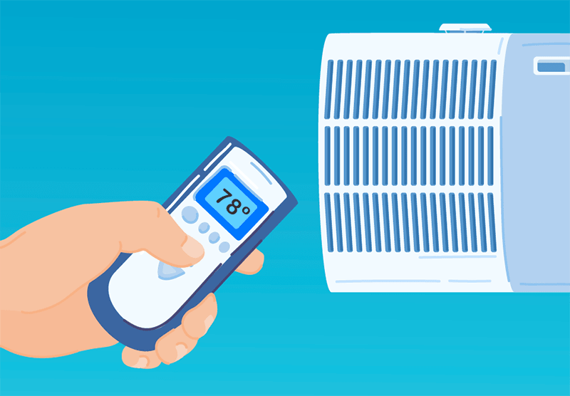 Air conditioner with temperature-setting remote