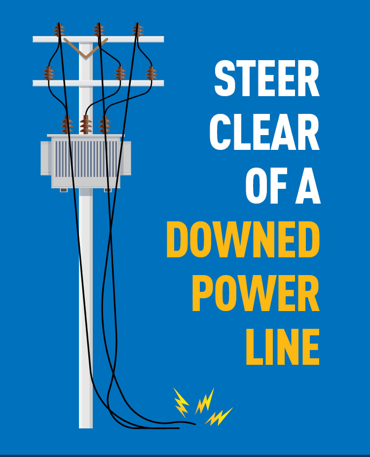 Graphic of a downed power line