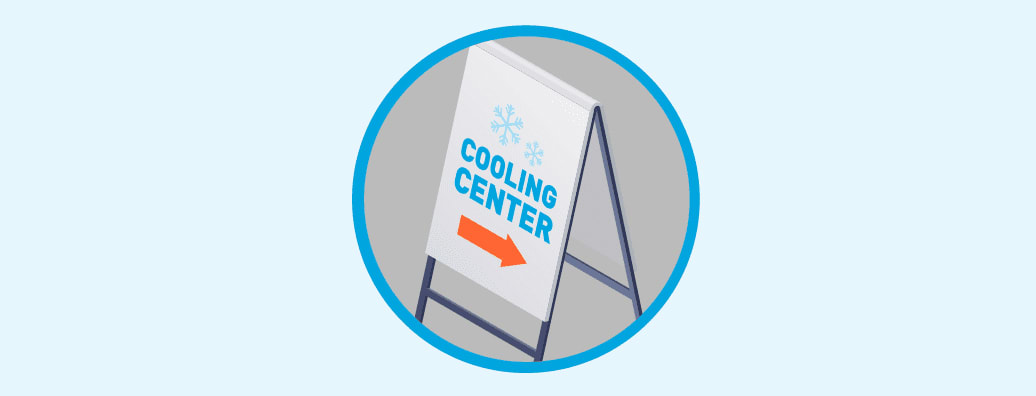 Cooling center sign