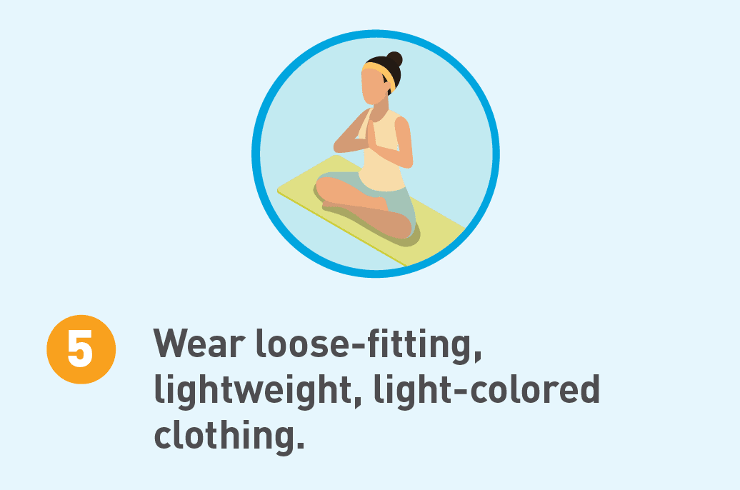 Illustrated icon of a woman in yoga clothes