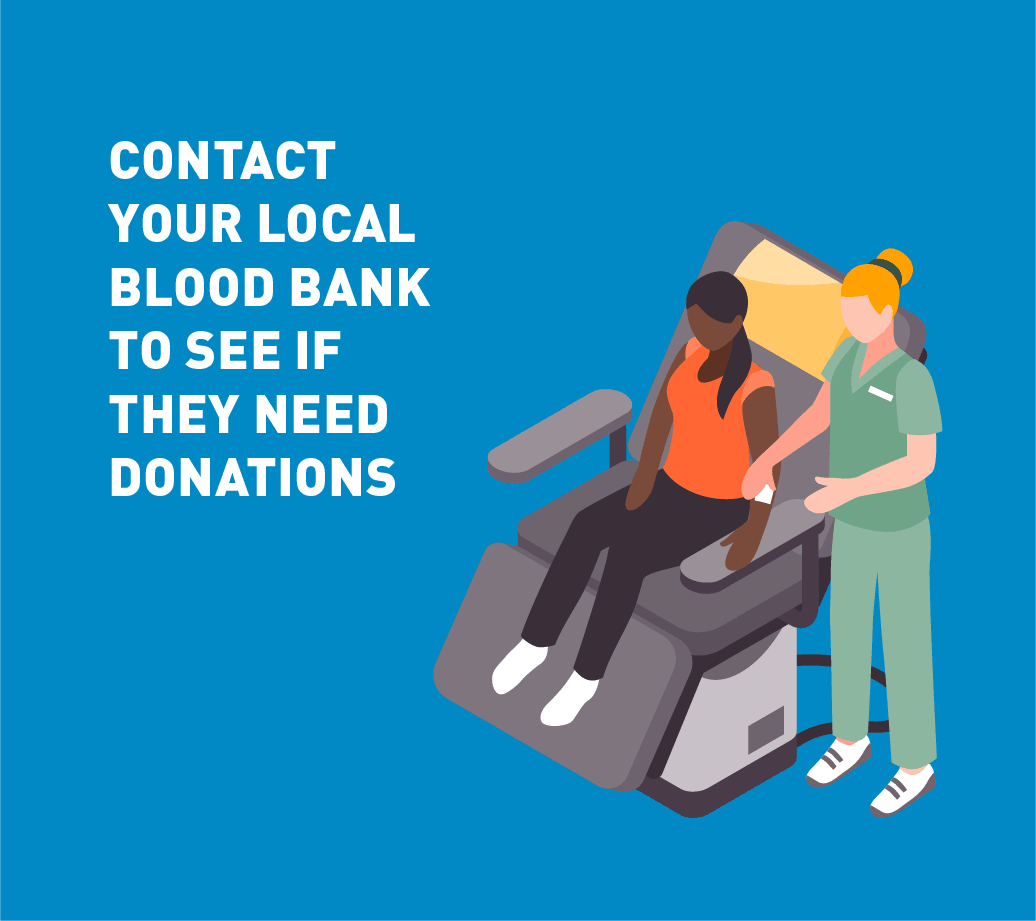 Picture of person giving blood.