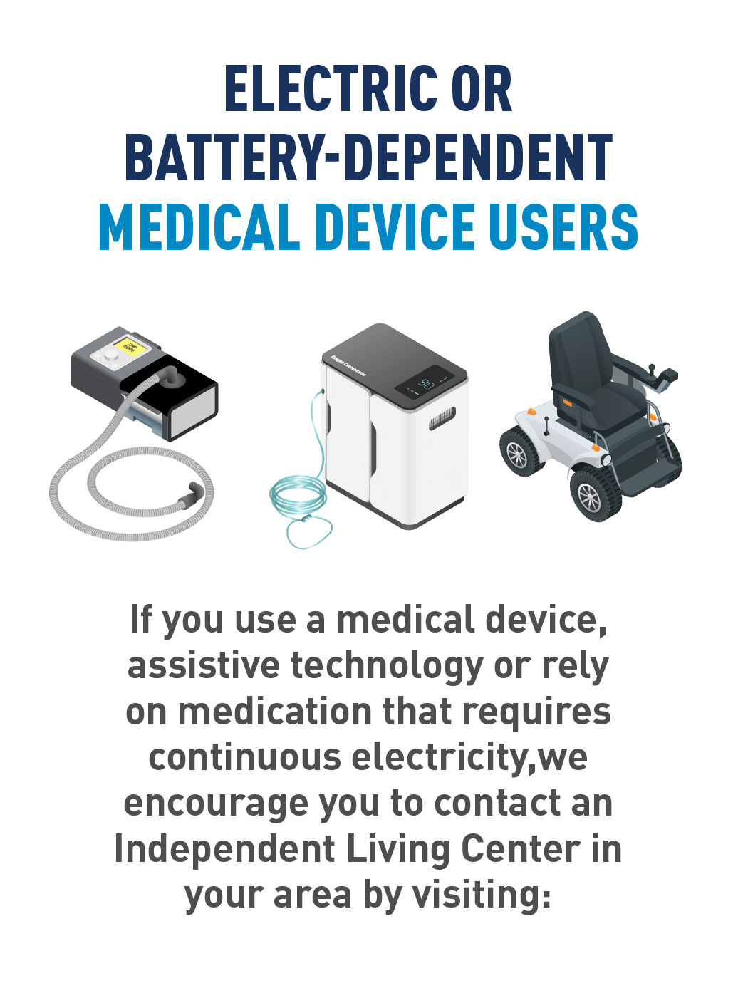 Graphic of electric-powered medical devices