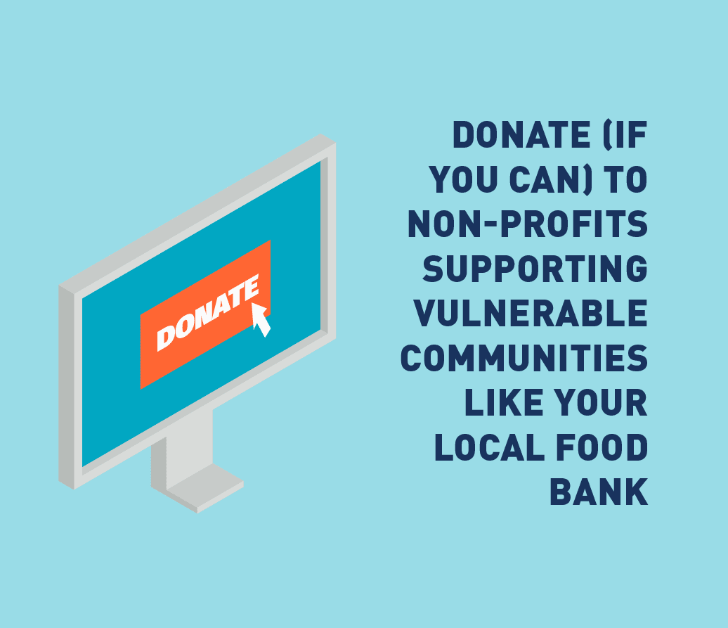 Graphic of computer screen and donate symbol.