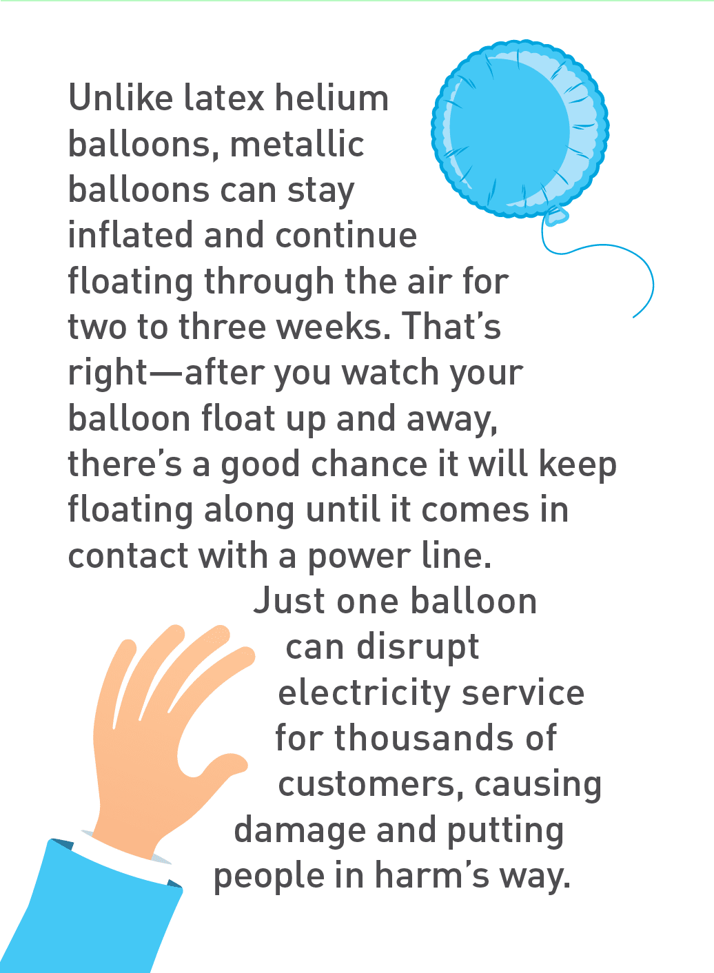 Graphic of hand trying to catch balloon