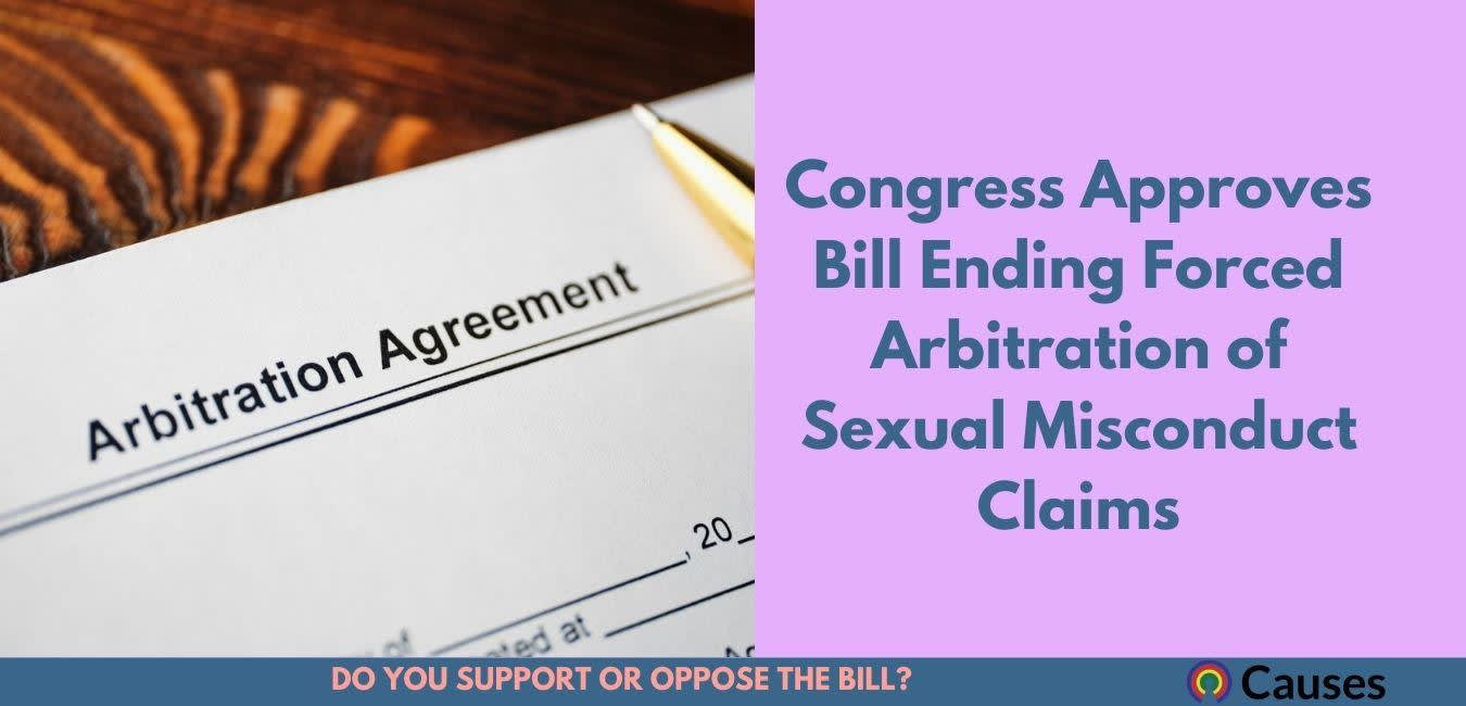 Congress Approves Bipartisan Bill Ending Forced Arbitration Of Sexual Misconduct Claims
